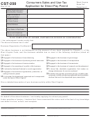 Form Cst-250 - Consumers Sales And Use Tax Application For Direct Pay Permit