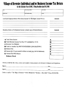 Individual And/or Business Income Tax Return Form - Village Of Brewster