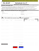 Fillable Form Rl-26-Af - Schedule A Or F - Alcoholic Liquor Transactions - 2012 Printable pdf