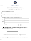 Form 11 F0009 - Application For Appointment Of Registered Agent