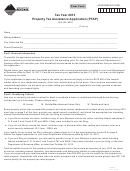 Form Ppb-8 - Property Tax Assistance Application (ptap) - 2013