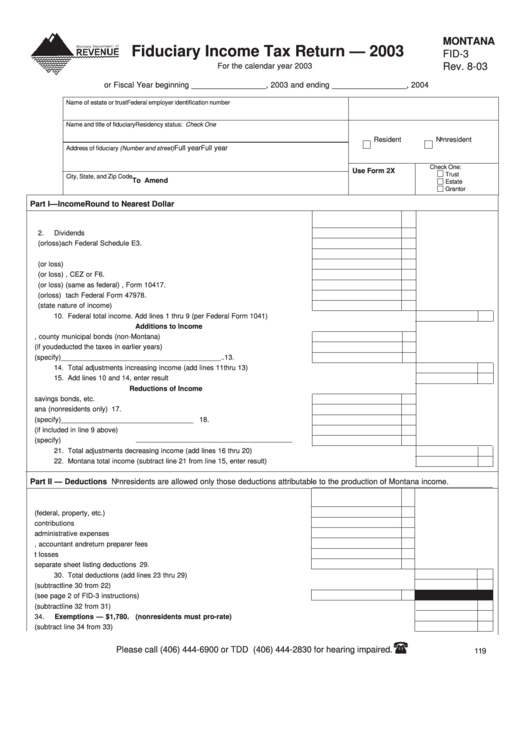 fillable-montana-form-fid-3-fiduciary-income-tax-return-2003