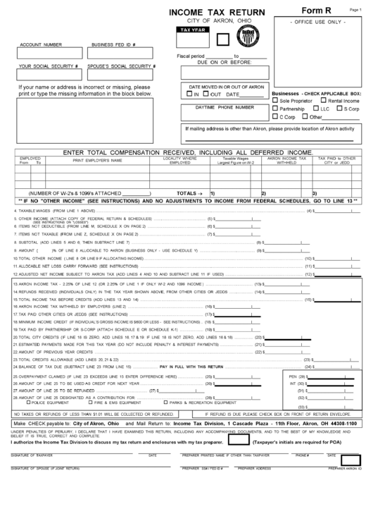 form-r-income-tax-return-city-of-akron-ohio-printable-pdf-download