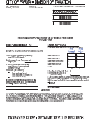 Reconciliation Of Parma Income Tax Withheld From Wages Form - City Of Parma - 2010 Printable pdf