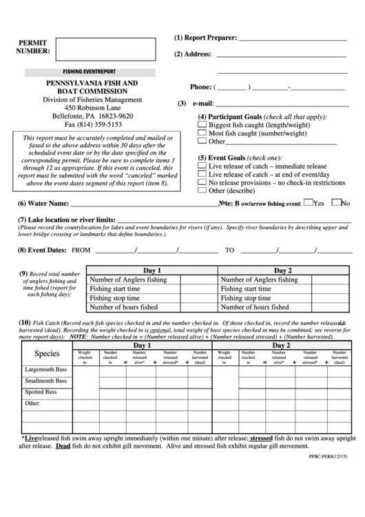 Form Pfbc-Fer8 - Pennsylvania Fish And Boat Commission Printable pdf