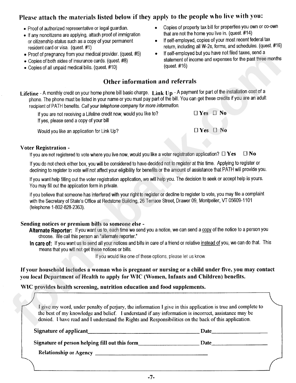 Form Hc 202med - Application For Healthcare Assistance - Vermont