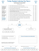 Form Ez - Findlay Resident Individual Rax Return - 2010