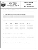 Application For Exemption From Registration - Montana State Auditor Commissioner Of Securities