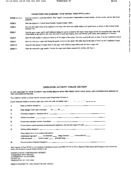 Employer Account Update Section - Unemployment Compensation Division Printable pdf