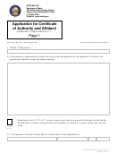 Application For Certificate Of Authority And Affidavit