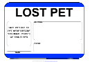 Lost Pet Sign Template