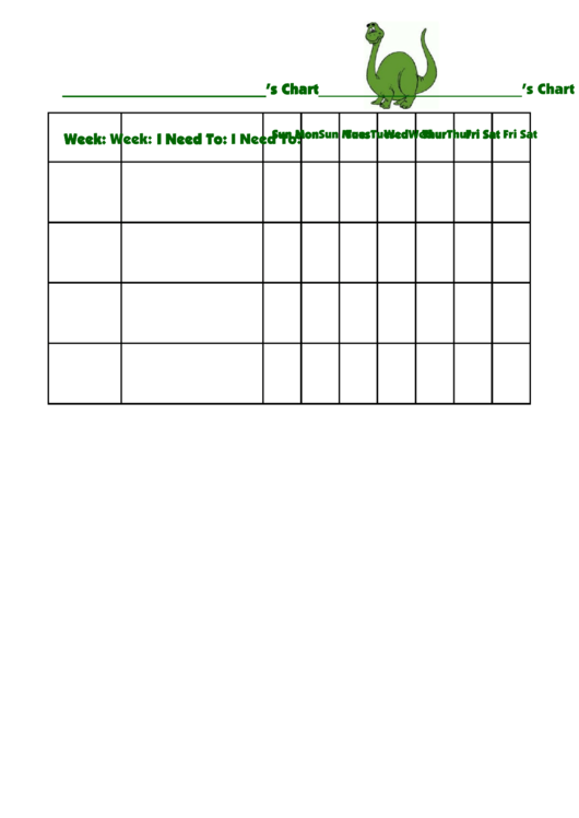 Fillable Behavior Chart For Kids - Dino Printable pdf