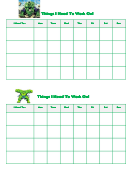 Things I Need To Work On Behaviour Chart - Green Hulk