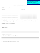 Articles Of Incorporation Form - Religious Corporation