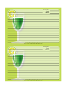 Colorful Green Cocktail Recipe Card Template