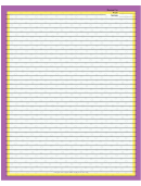 Purple Yellow Border Recipe Card 8x10
