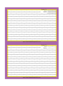 Purple Yellow Border Recipe Card Template