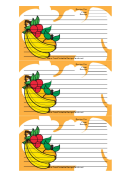 Banana Orange Cherry Orange Recipe Card Template