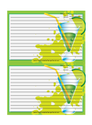 Green Cocktail Recipe Card 4x6 Template
