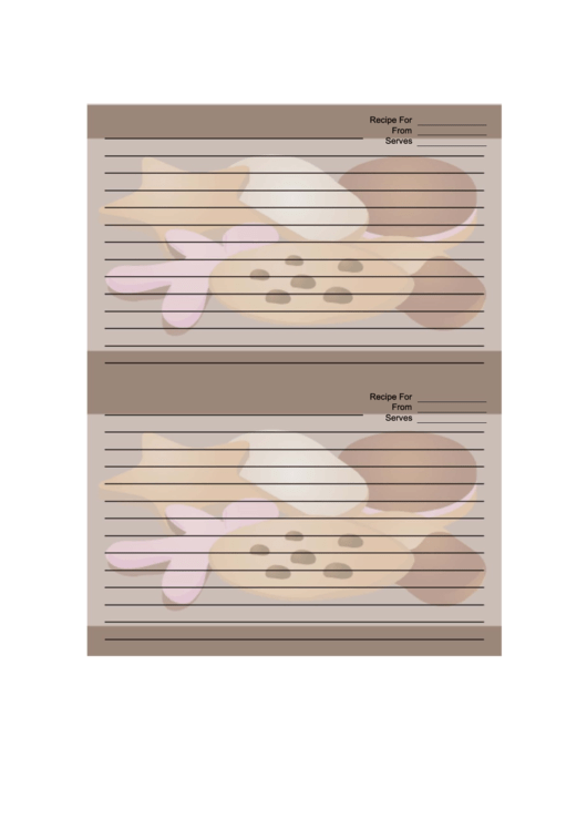 Brown Cookies Recipe Card Printable pdf
