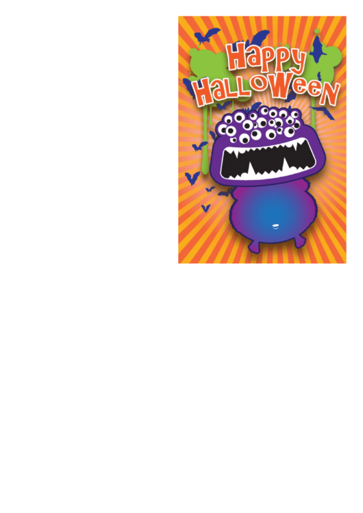 Halloween Card Template printable pdf download