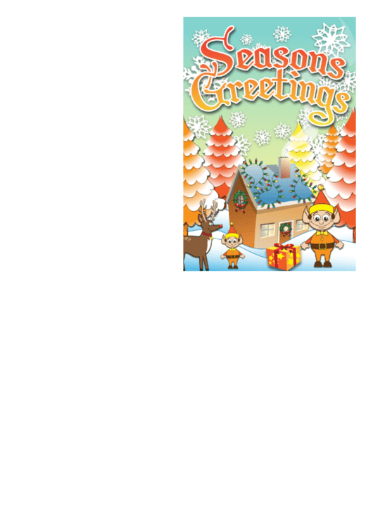 Christmas Winter House Card Template Printable pdf