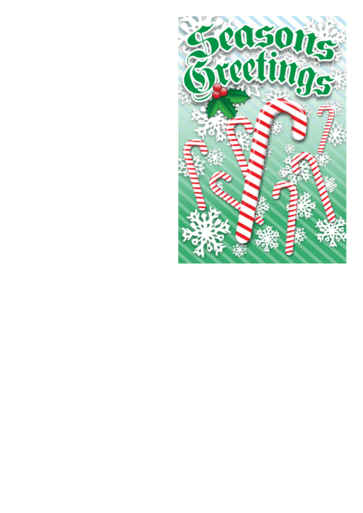 Christmas Candycane Card Template Printable pdf