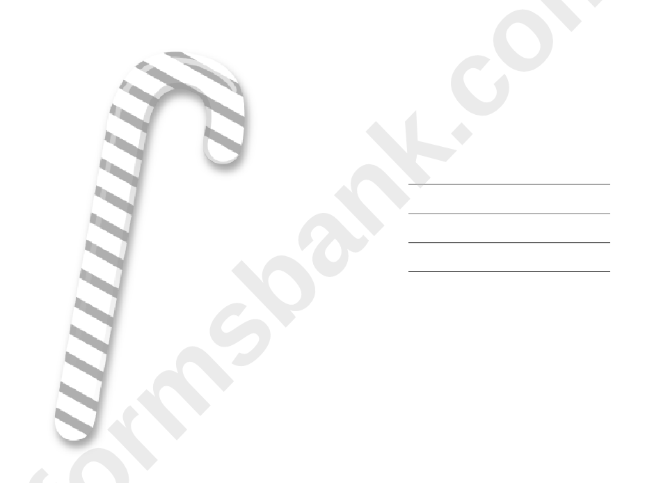 Christmas Candycane Card Template