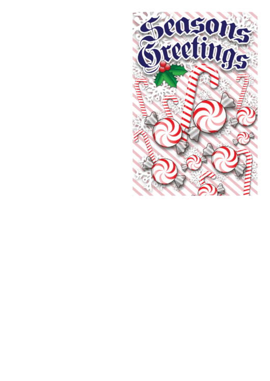 Christmas Candies Card Template Printable pdf