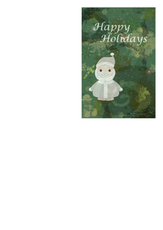 Happy Holidays Santa Card Template Printable pdf