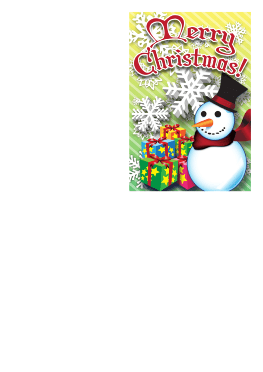 Christmas Frosty Snowman Card Template Printable pdf