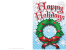 Christmas Wreath Card Template