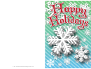 Christmas Snowflakes Card Template