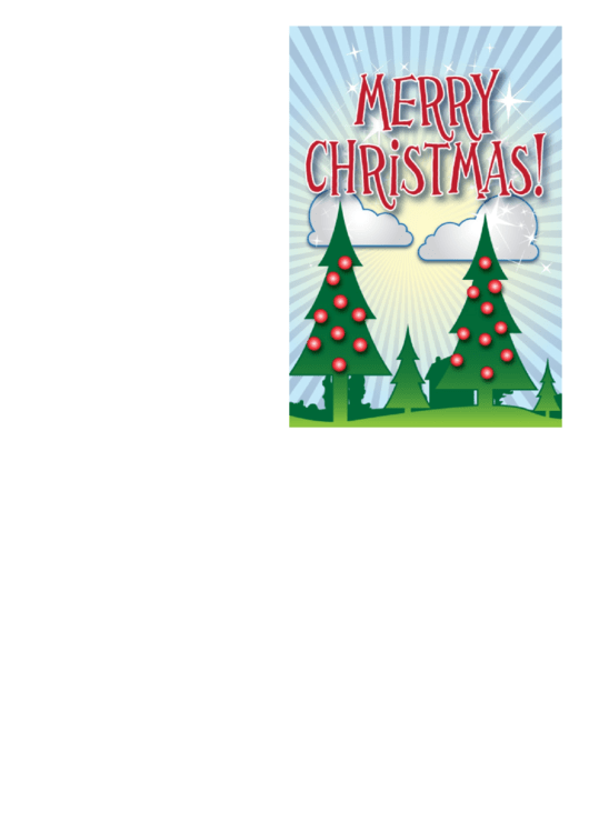 Christmas Trees Card Template Printable pdf