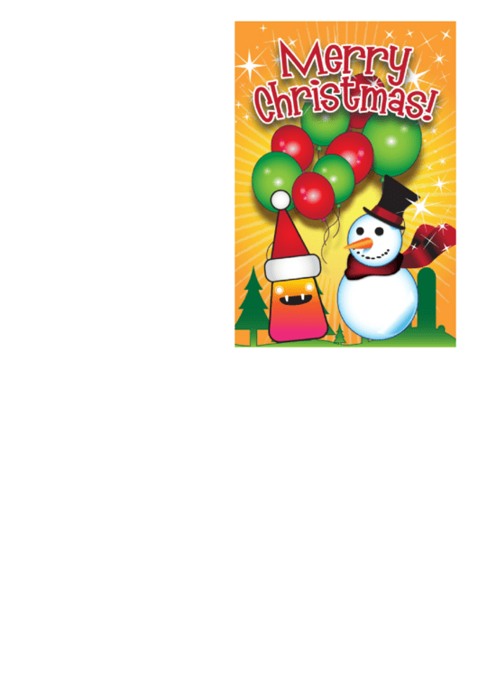 Christmas Snowman Card Template Printable pdf