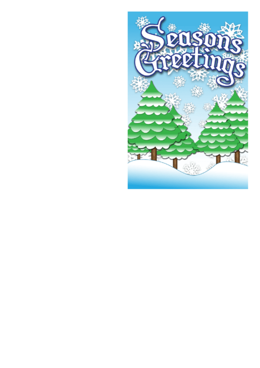 Seasons Greetings Winter Trees Card Template Printable pdf