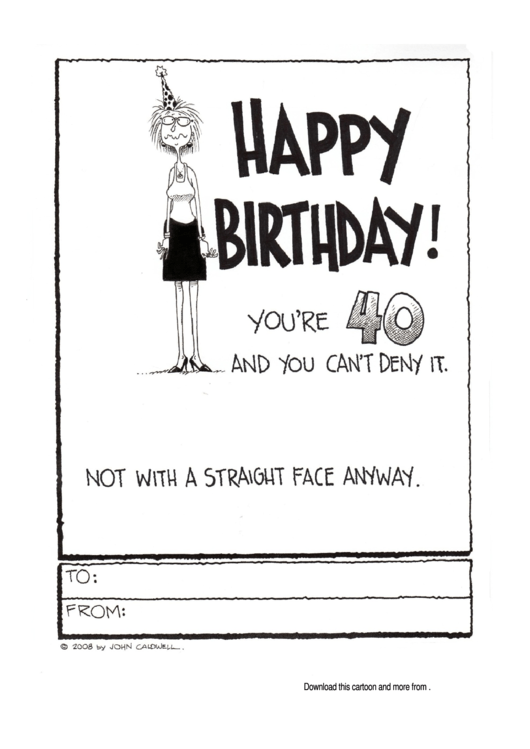 Happy Birthday 40 Printable pdf