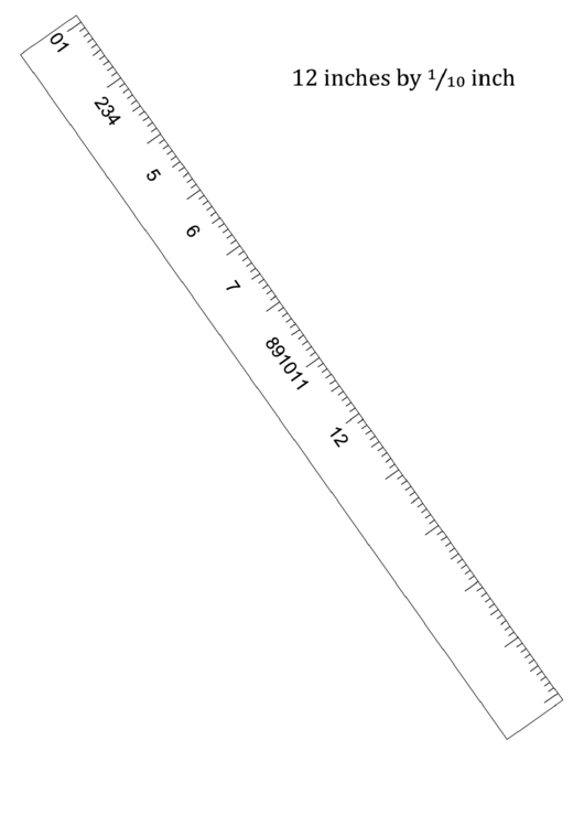 12-Inch By 1/10 Ruler Template Printable pdf