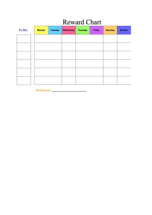 Reward Chart Template - Color Printable pdf