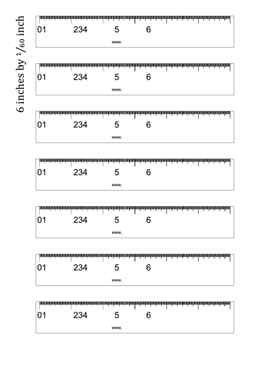 6 By 1/60 Inch Ruler Template Printable pdf