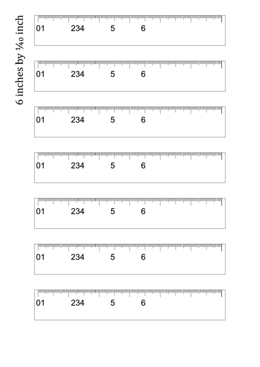 6 By 1/40 Inch Ruler Template Printable pdf
