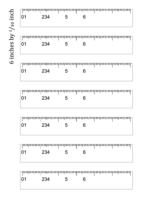 6 By 1/30 Inch Ruler Template Printable pdf