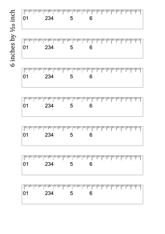 6 By 1/20 Inch Ruler Template Printable pdf