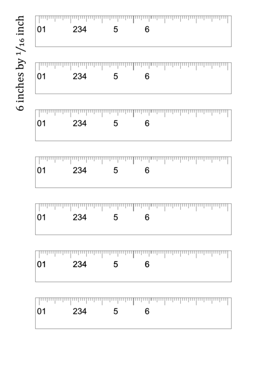 6 By 1/16 Inch Ruler Template Printable pdf