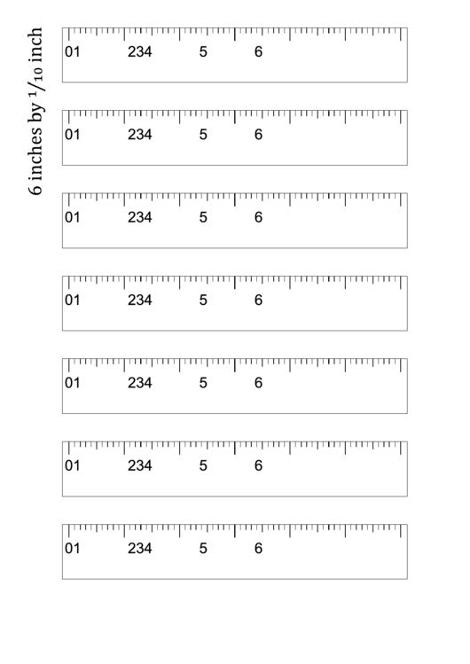 6 By 1/10 Inch Ruler Template Printable pdf
