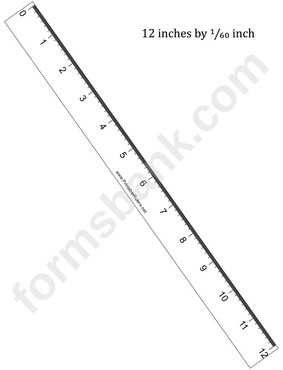 12-Inch By 1/60 Ruler Template