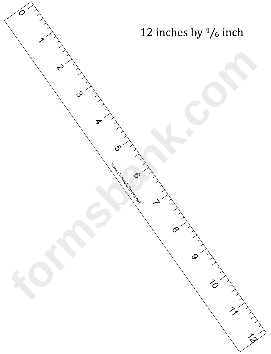 12-Inch By 1/6 Ruler Template
