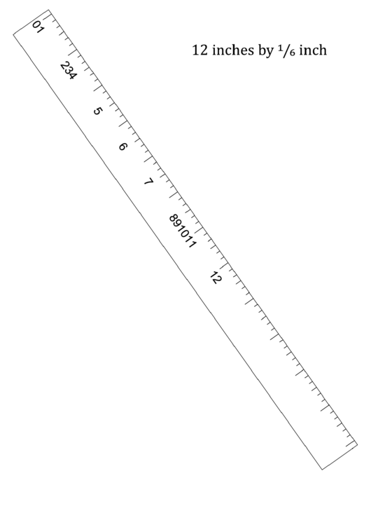 12-Inch By 1/6 Ruler Template Printable pdf