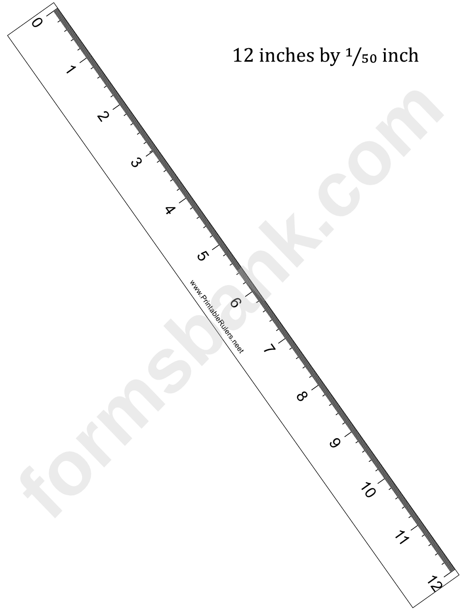 12-Inch By 1/50 Ruler Template