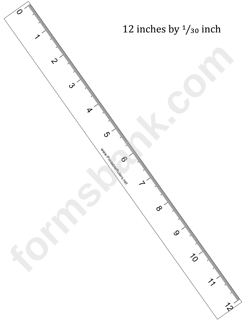 12-Inch By 1/30 Ruler Template